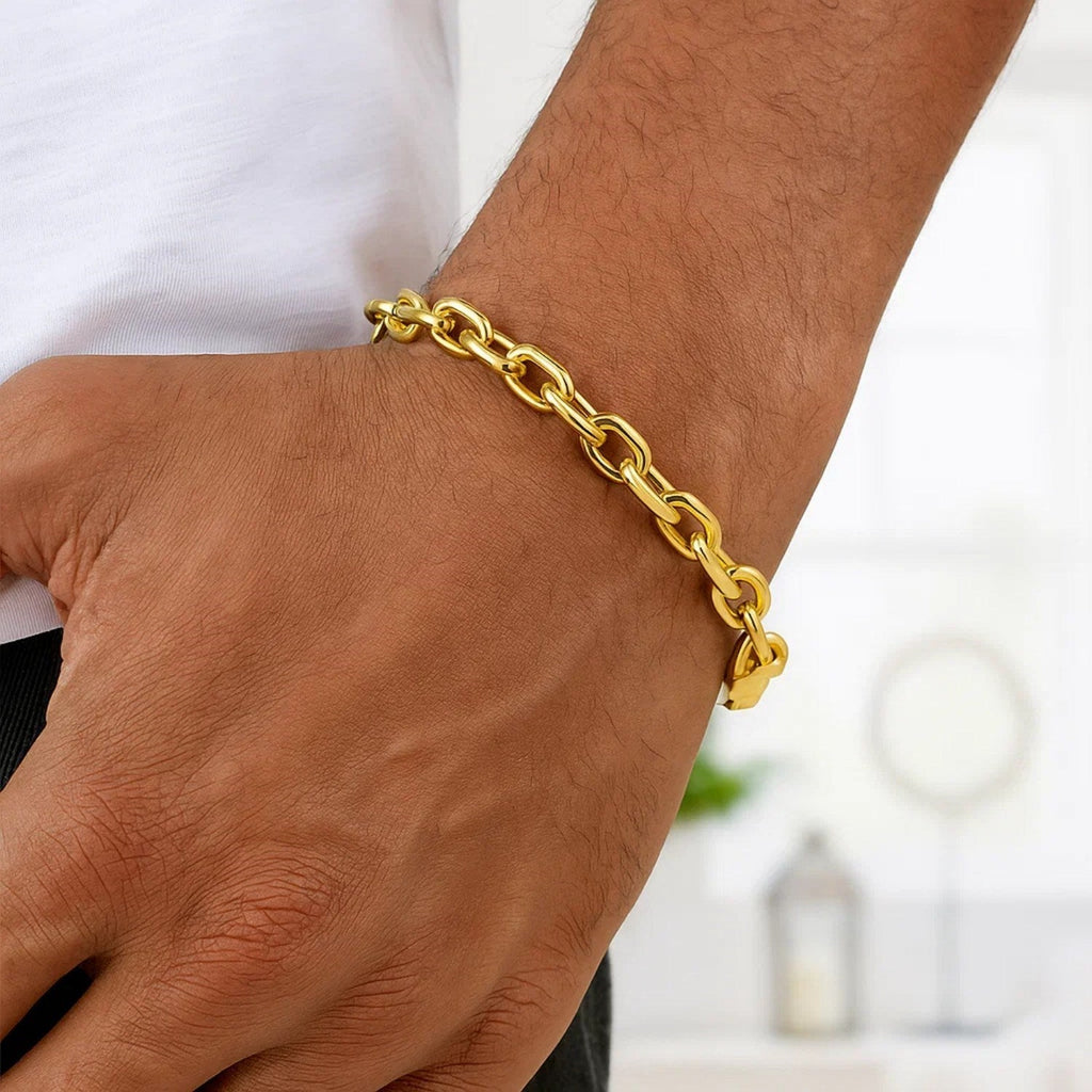 14k Yellow Gold French Cable Chain Bracelet  (6.10 mm)