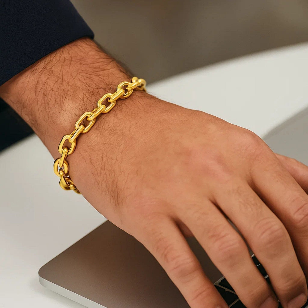 14k Yellow Gold French Cable Chain Bracelet  (6.10 mm)