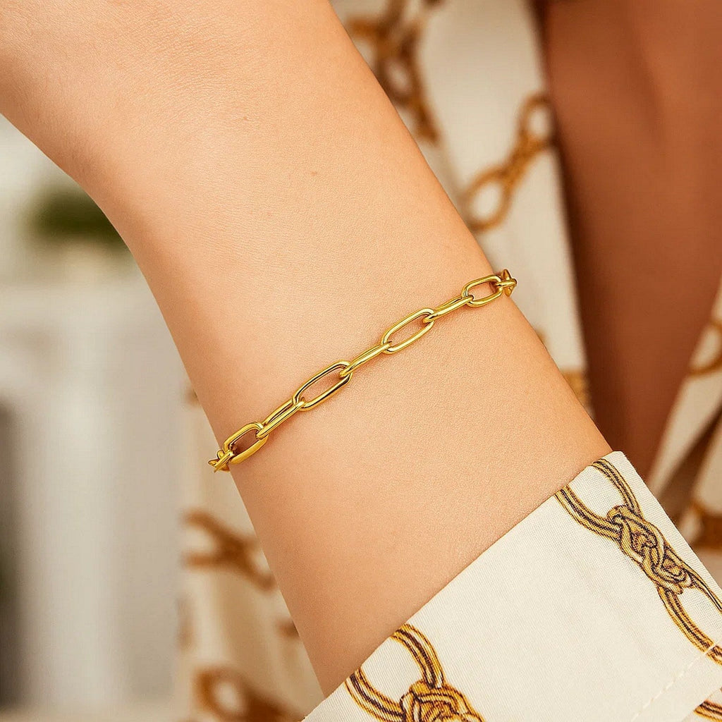 14K Yellow Gold Paperclip Bracelet  (4.00 mm)