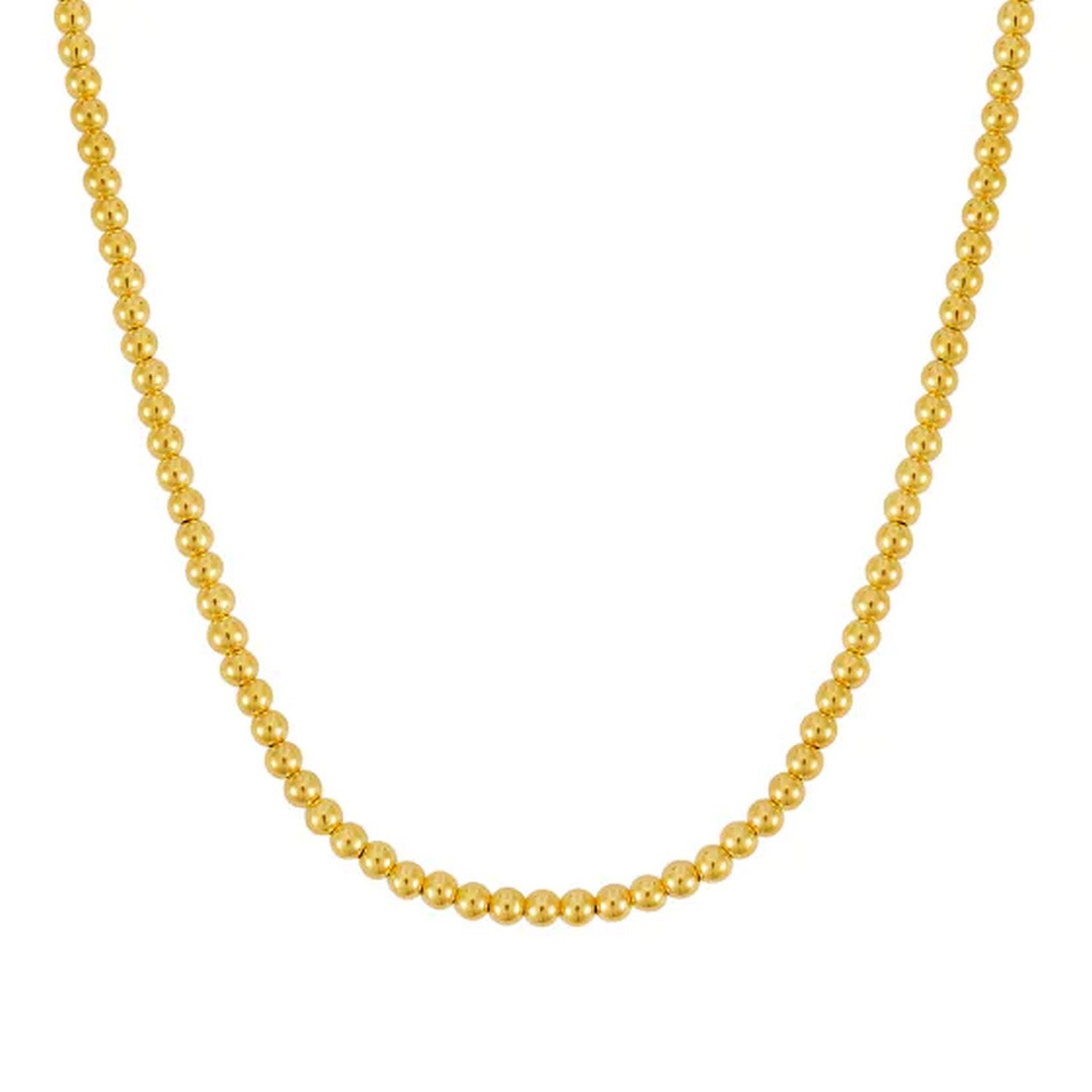 14k Yellow Gold Bead Chain Necklace(4mm)