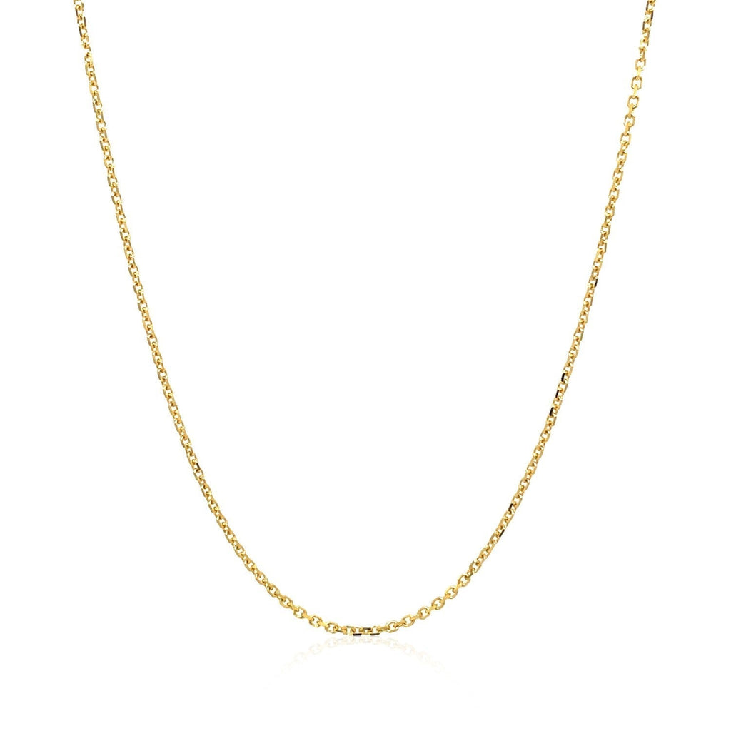 18k Yellow Gold Diamond Cut Cable Link Chain (1.10 mm)