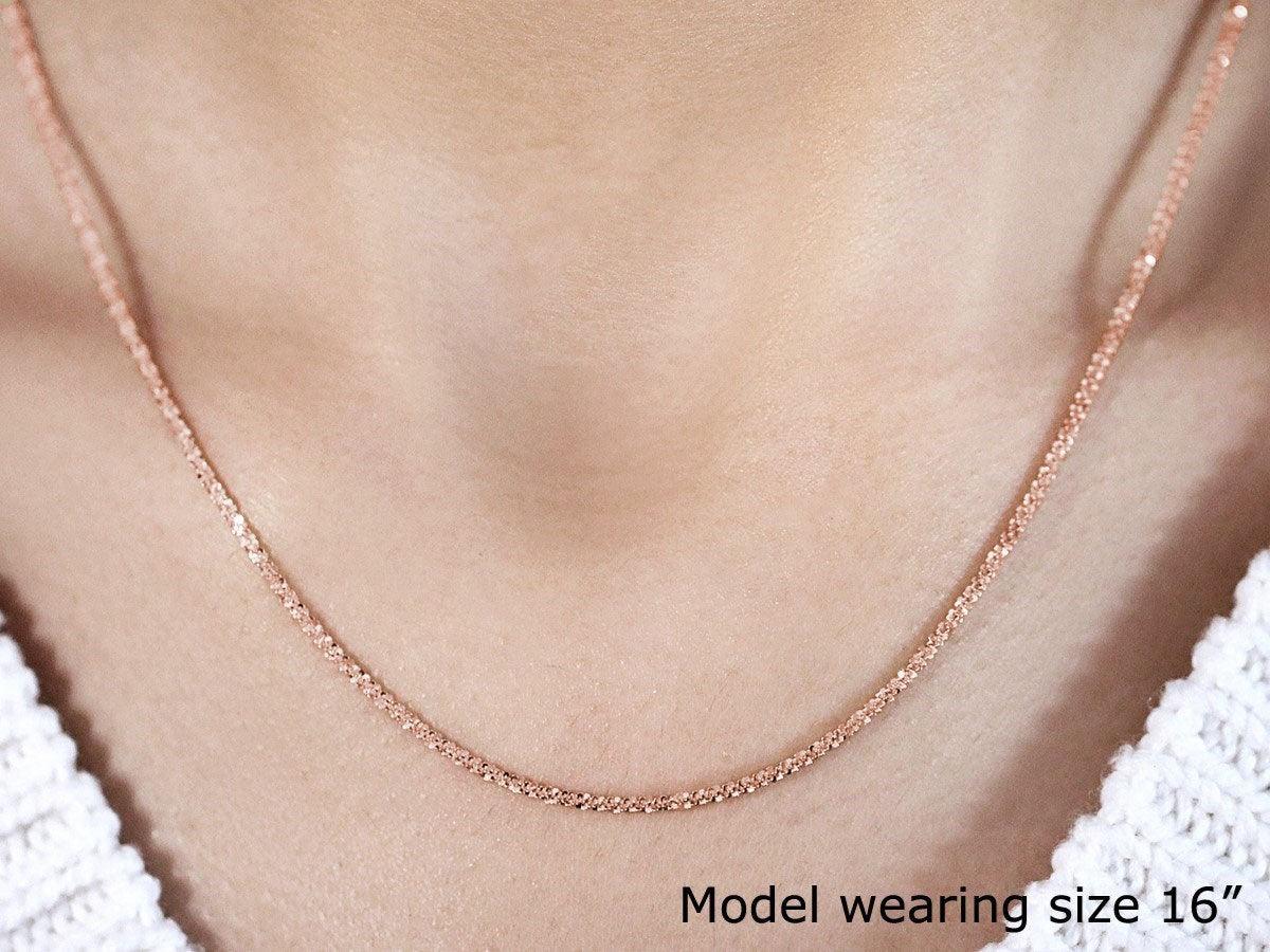 1.5mm 14K Rose Gold Sparkle Chain