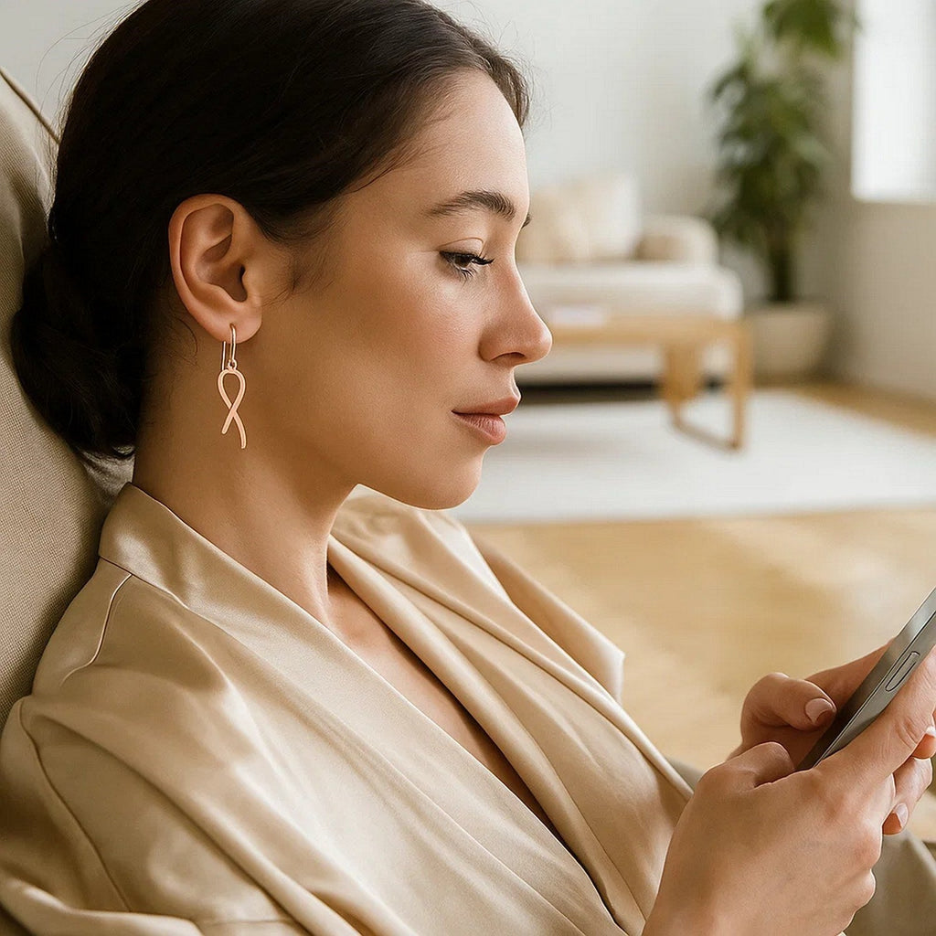 14k Rose Gold Polished Ribbon Style Drop Earrings