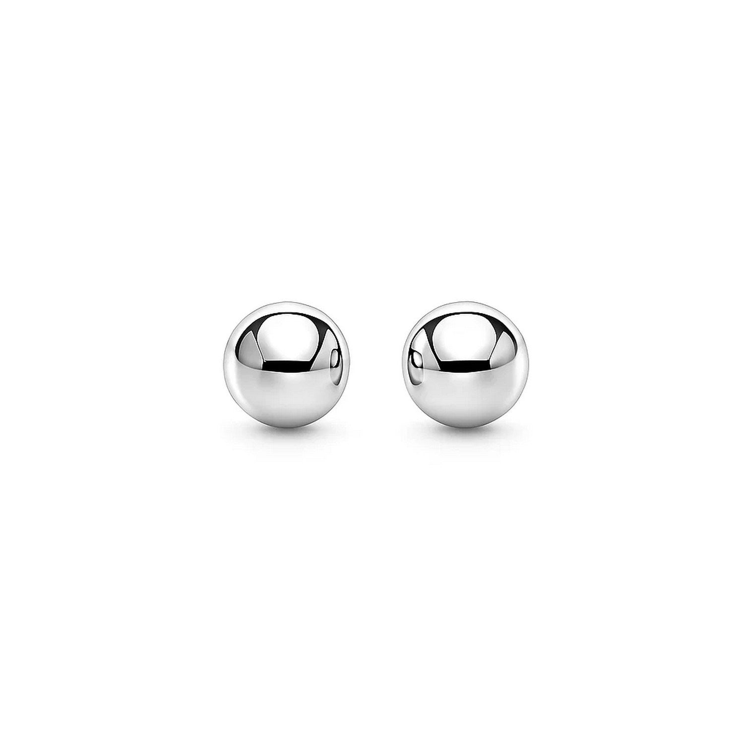 14k White Gold Spherical Stud Earrings (3mm)
