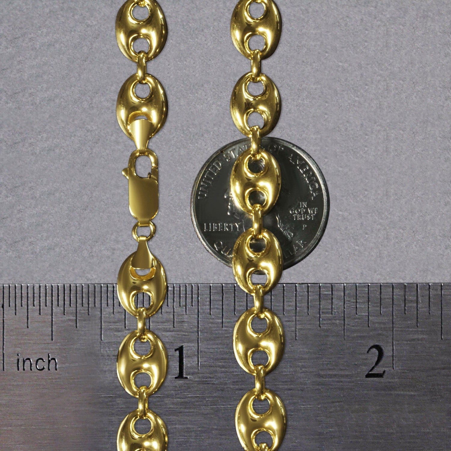 14k Yellow Gold Puffed Mariner Link Chain (9.00 mm)