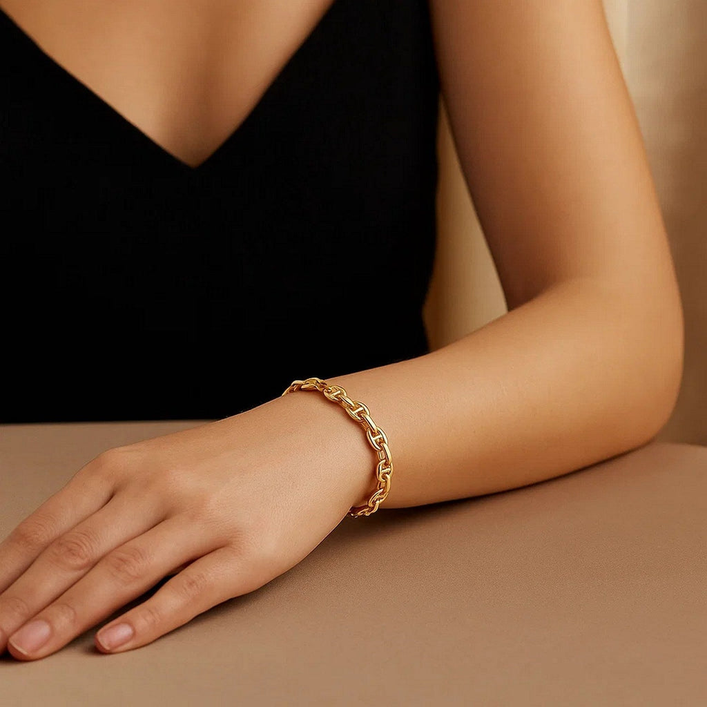 14k Yellow Gold High Polish Mariner Link Bracelet  (5.40 mm)