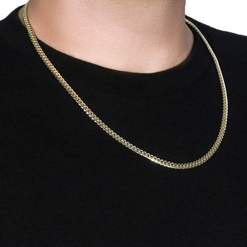 14k Yellow Gold Classic Miami Cuban Solid Chain (4.90 mm)