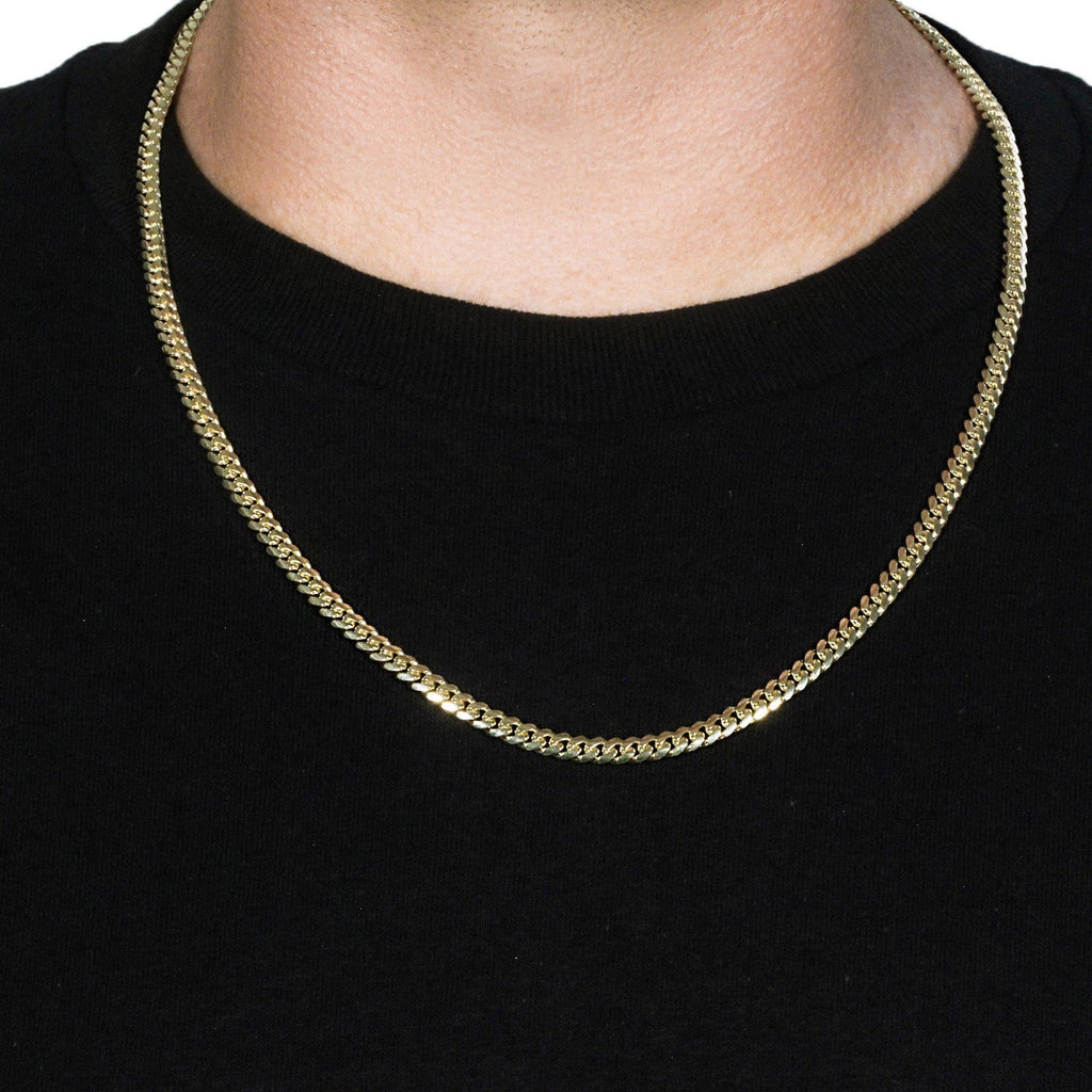 14k Yellow Gold Classic Miami Cuban Solid Chain (4.90 mm)