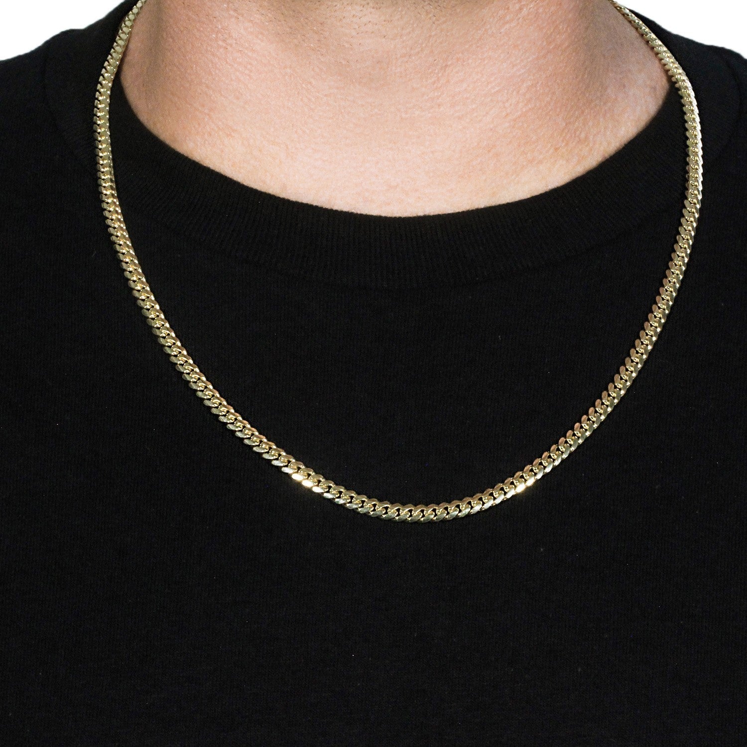 14k Yellow Gold Classic Miami Cuban Solid Chain (4.90 mm)