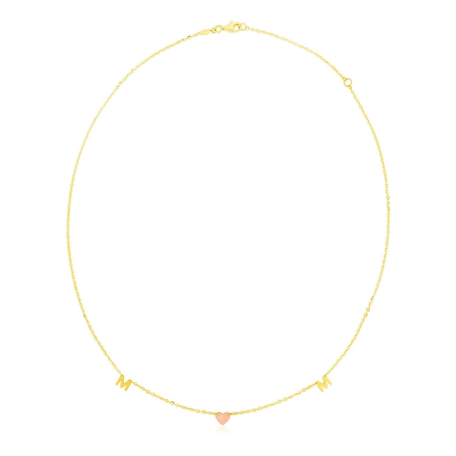 14k Yellow and Rose Gold Mom Necklace