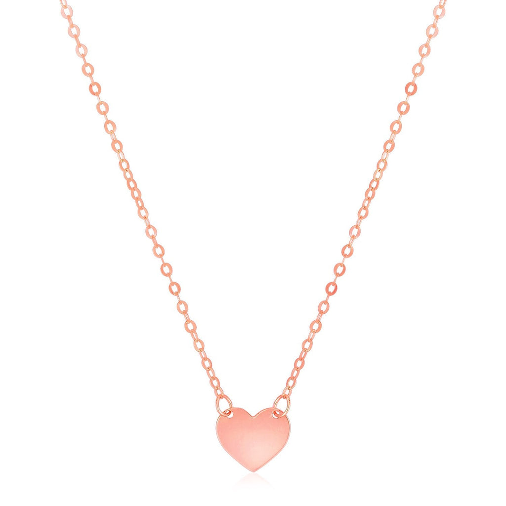 14k Rose Gold Polished Mini Heart Necklace
