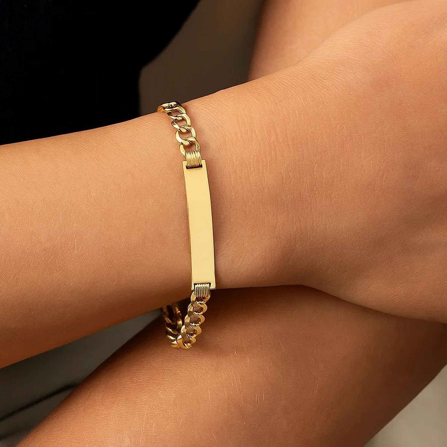 14k Yellow Gold Curb ID Bracelet (5.70 mm)