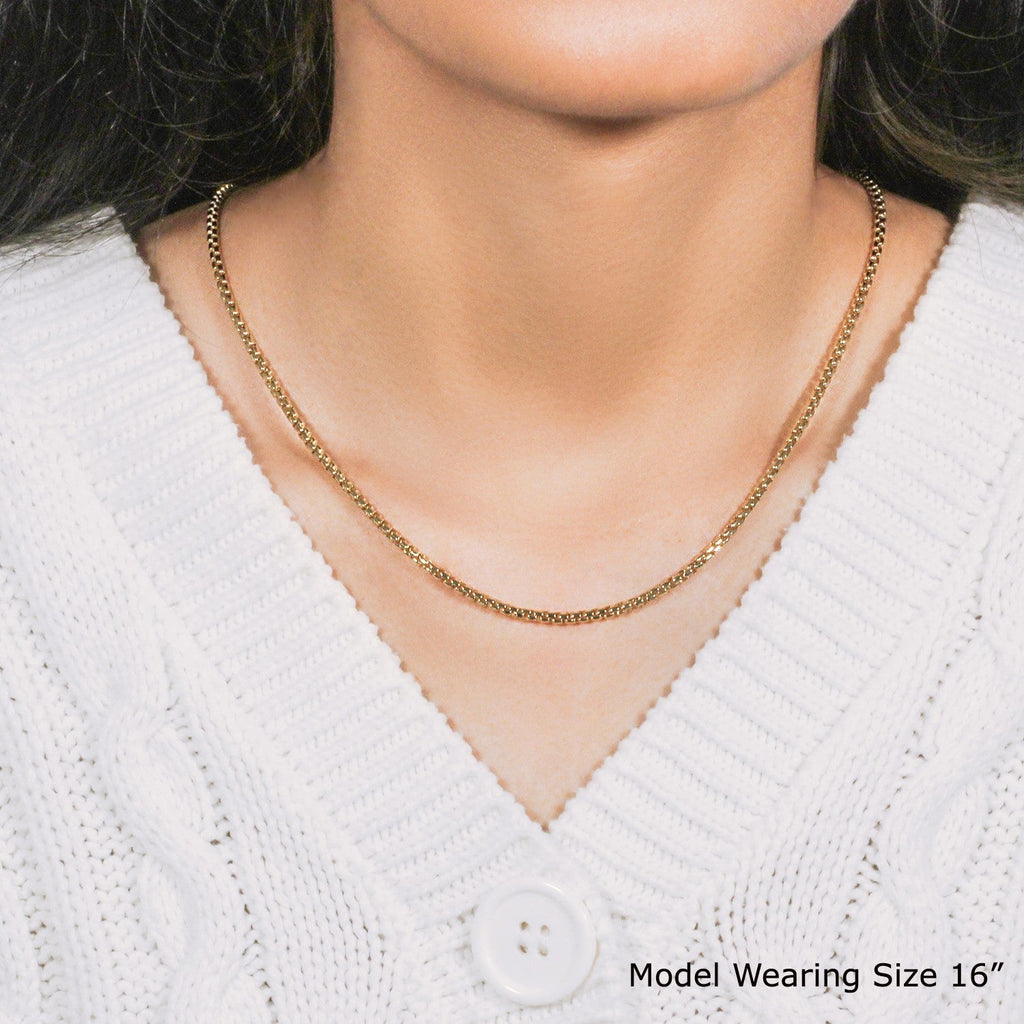 14k Yellow Gold Solid Round Box Chain (2.5 mm)