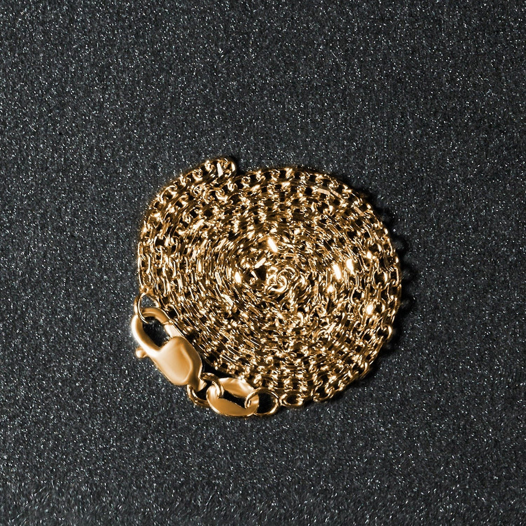 18k Yellow Gold Diamond Cut Cable Link Chain (1.50 mm)