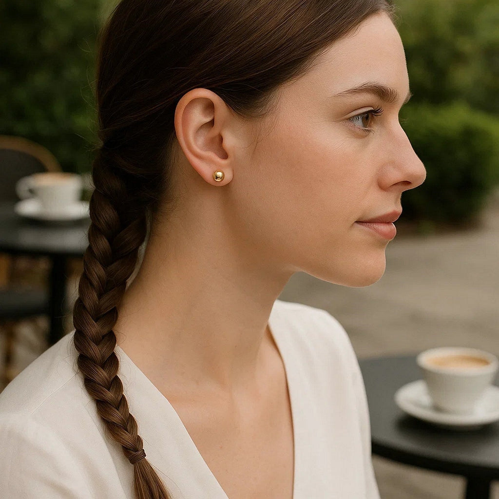 14k Yellow Gold Round Stud Earrings (5mm)