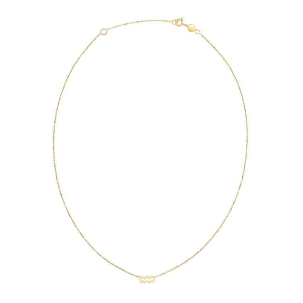 14K Yellow Gold Aquarius Necklace
