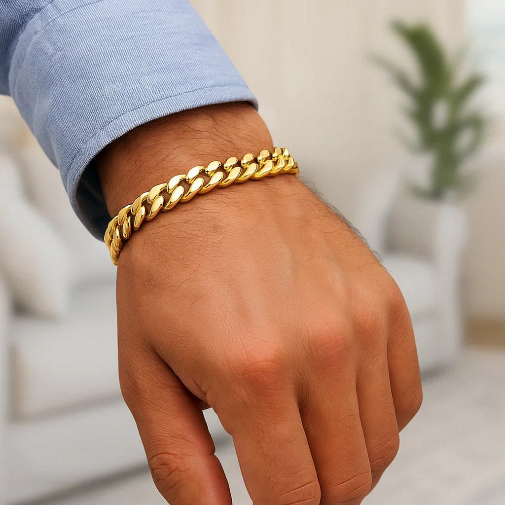 14k Yellow Gold Semi Solid Miami Cuban Bracelet (10.70 mm)