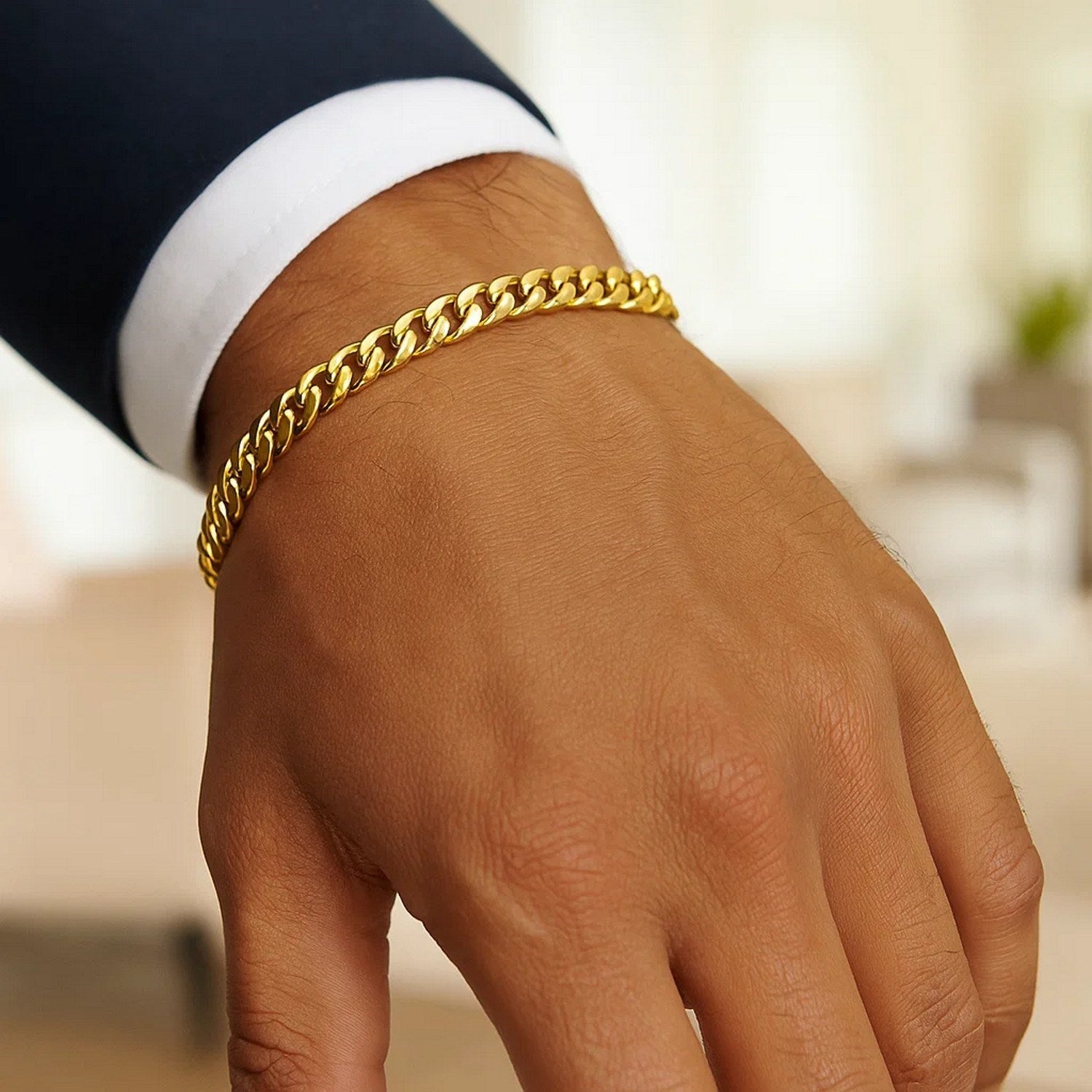 10k Yellow Gold Semi Solid Miami Cuban Bracelet (6.10 mm)
