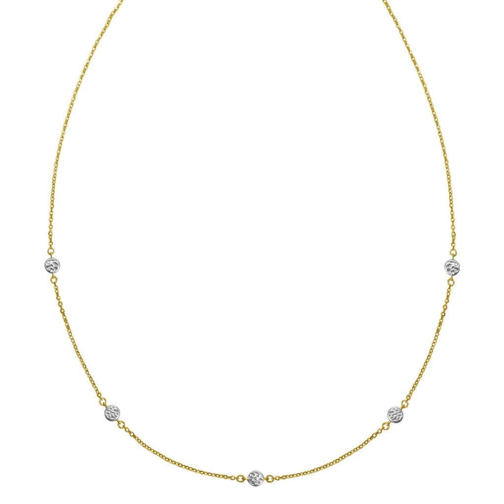 14K Two Tone Gold Classic Paperclip Chain Necklace