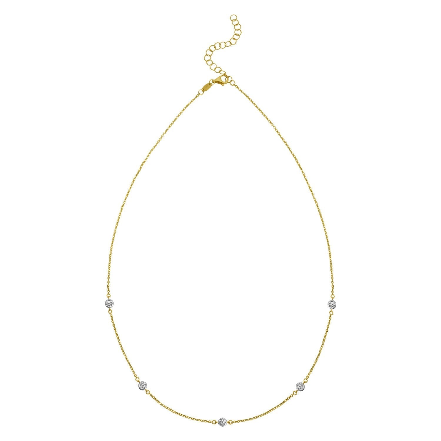 14K Two Tone Gold Classic Paperclip Chain Necklace