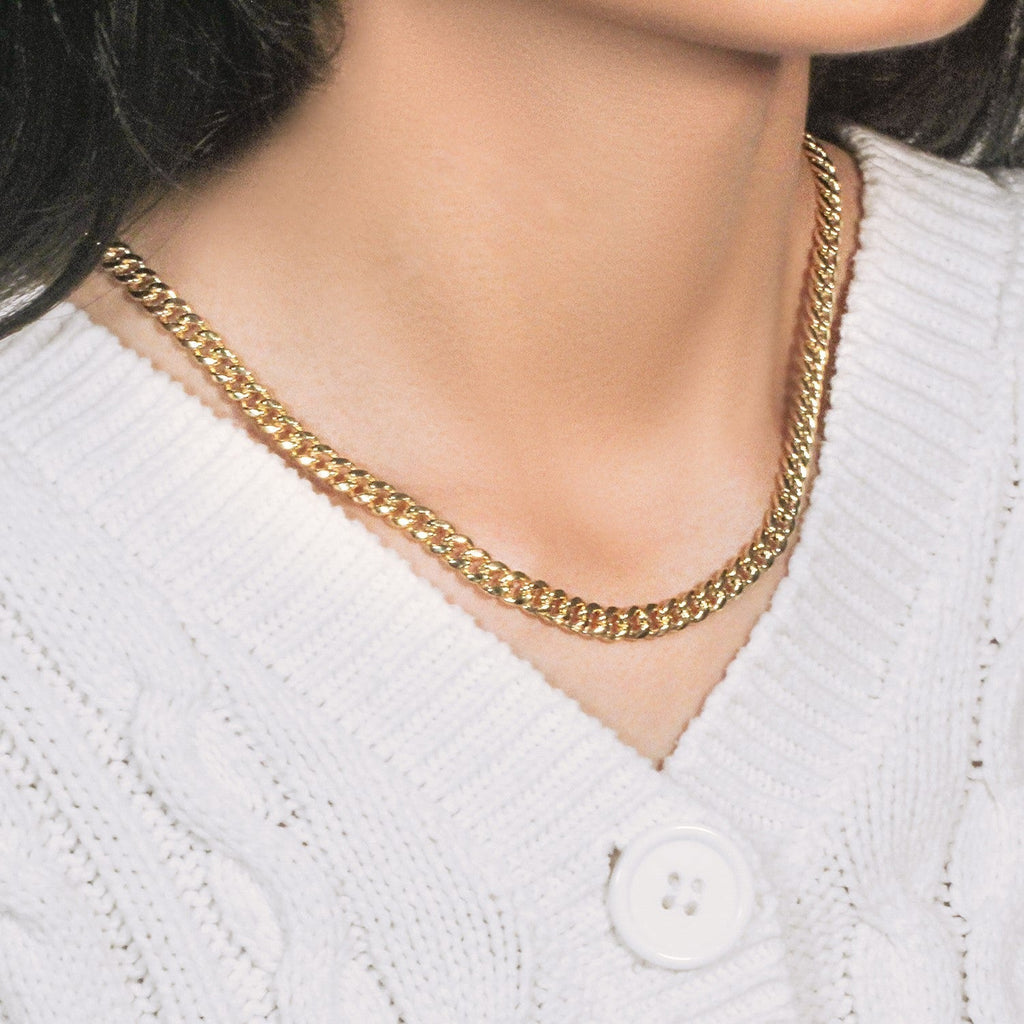 14k Yellow Gold Semi Solid Miami Cuban Chain (6.10 mm)