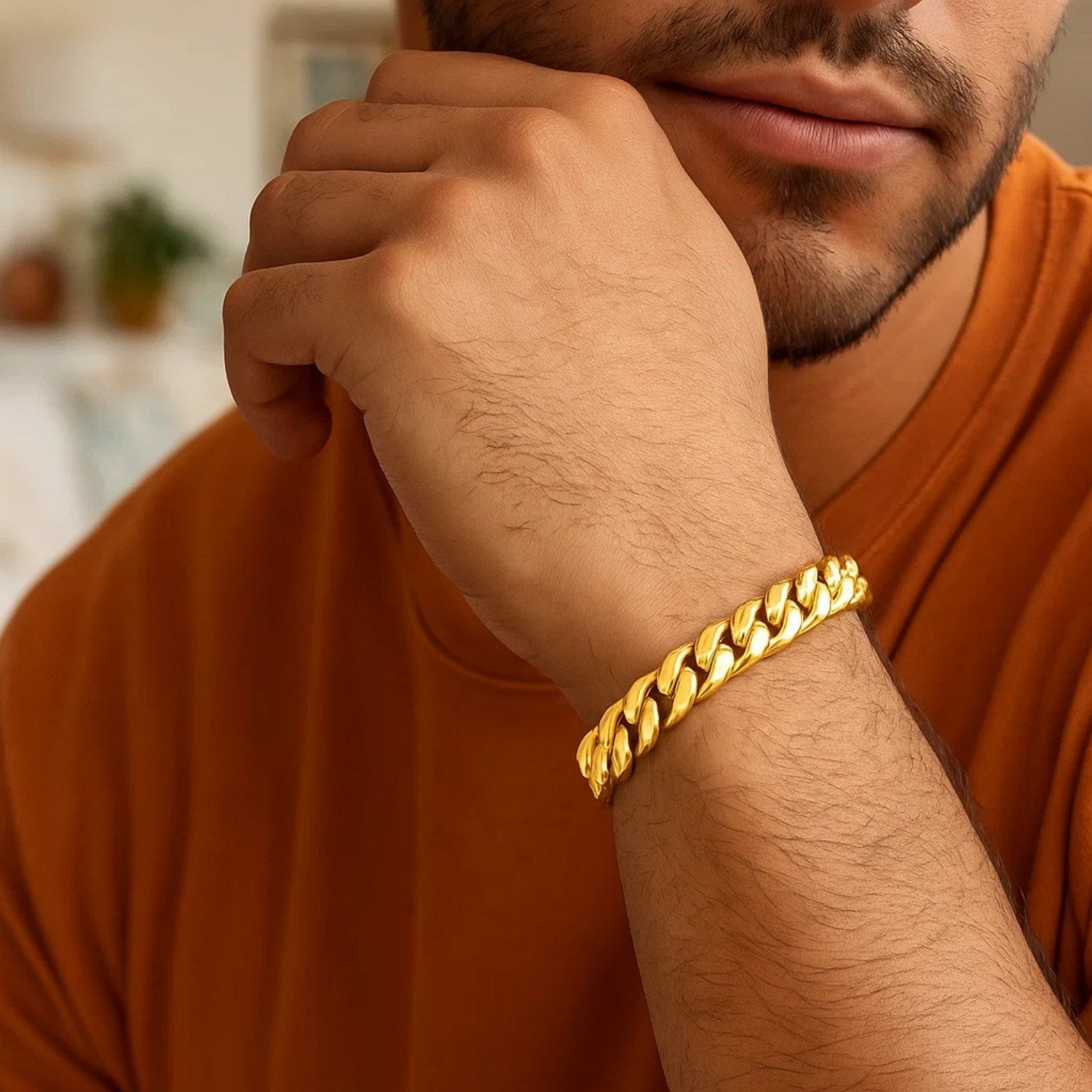 14k Yellow Gold Semi Solid Miami Cuban Bracelet (9.10 mm)