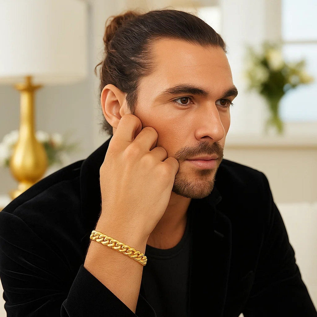 14k Yellow Gold Semi Solid Miami Cuban Bracelet (9.10 mm)