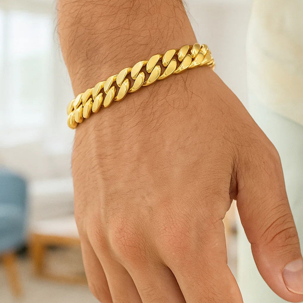 14k Yellow Gold Semi Solid Miami Cuban Bracelet (11.10 mm)