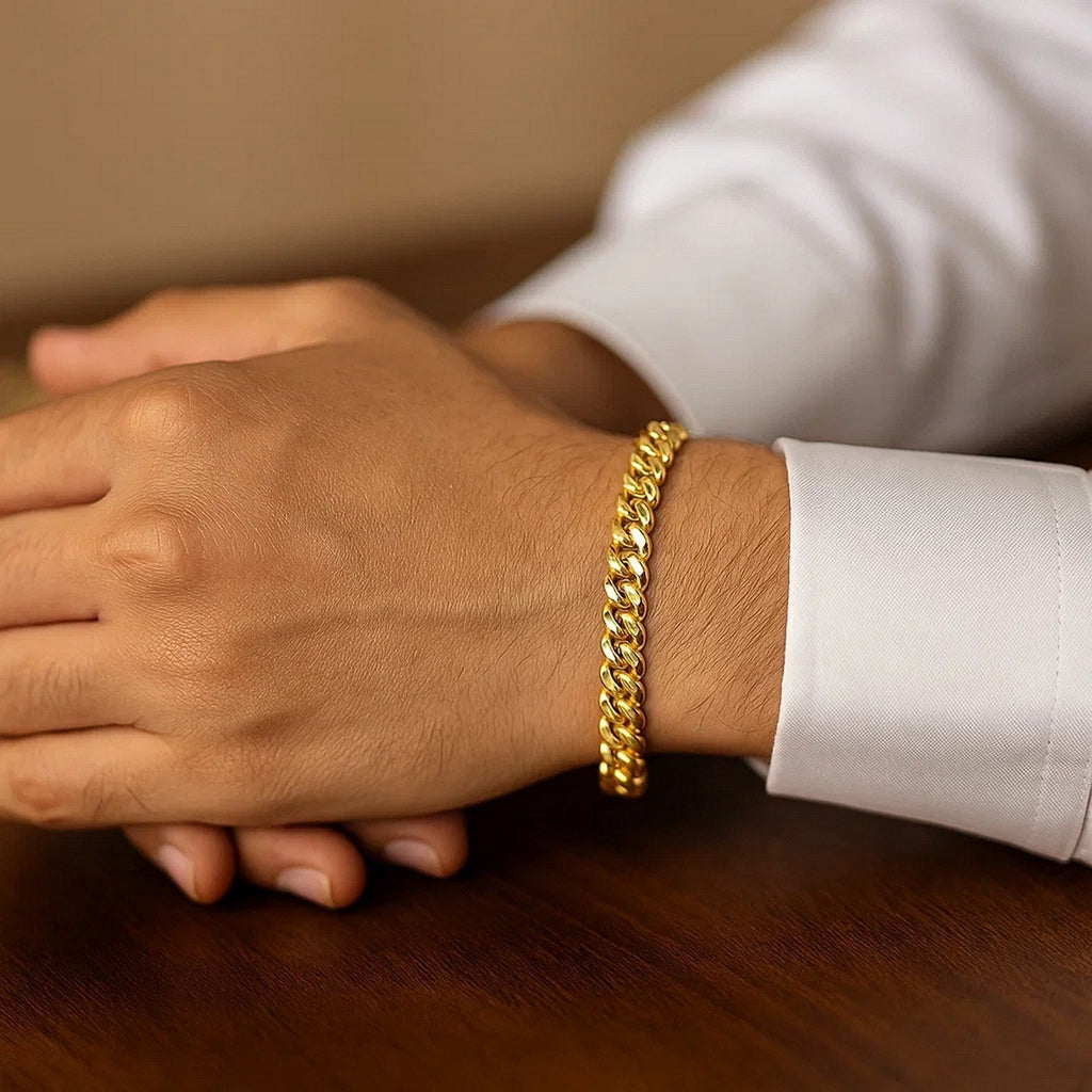 14k Yellow Gold Classic Miami Cuban Solid Bracelet (6.10 mm)