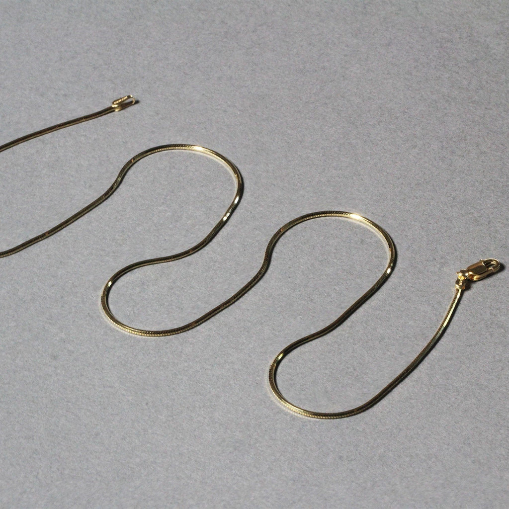 1.0mm 14K Yellow Gold Octagonal Shiny Snake Chain