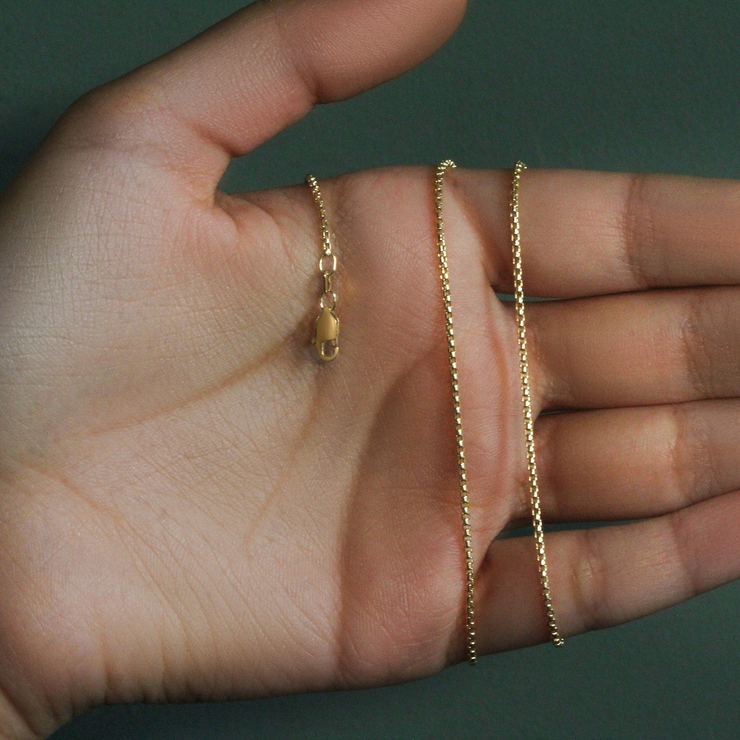 14k Yellow Gold Round Box Chain (1.3 mm)