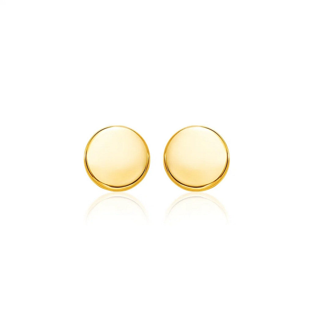 14k Yellow Gold Polished Round Post Earrings(5.5mm)