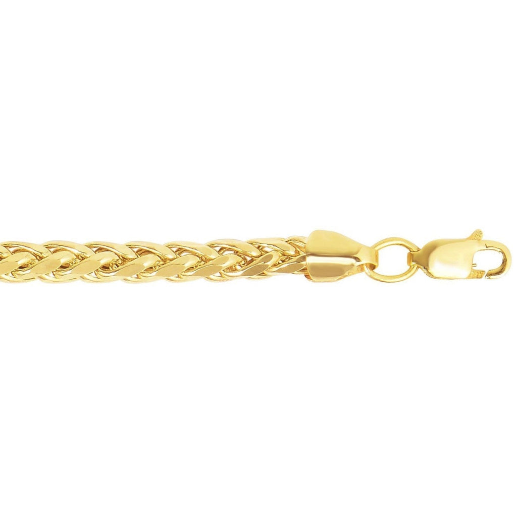 14k Yellow Gold Diamond Cut Round Franco Bracelet (4.10 mm)