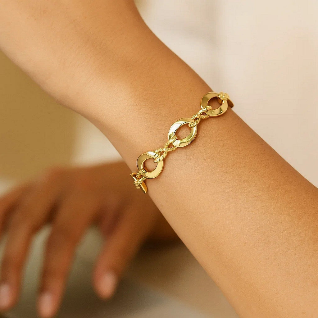 14k Yellow Gold Infinity Link Bracelet (8.00 mm)