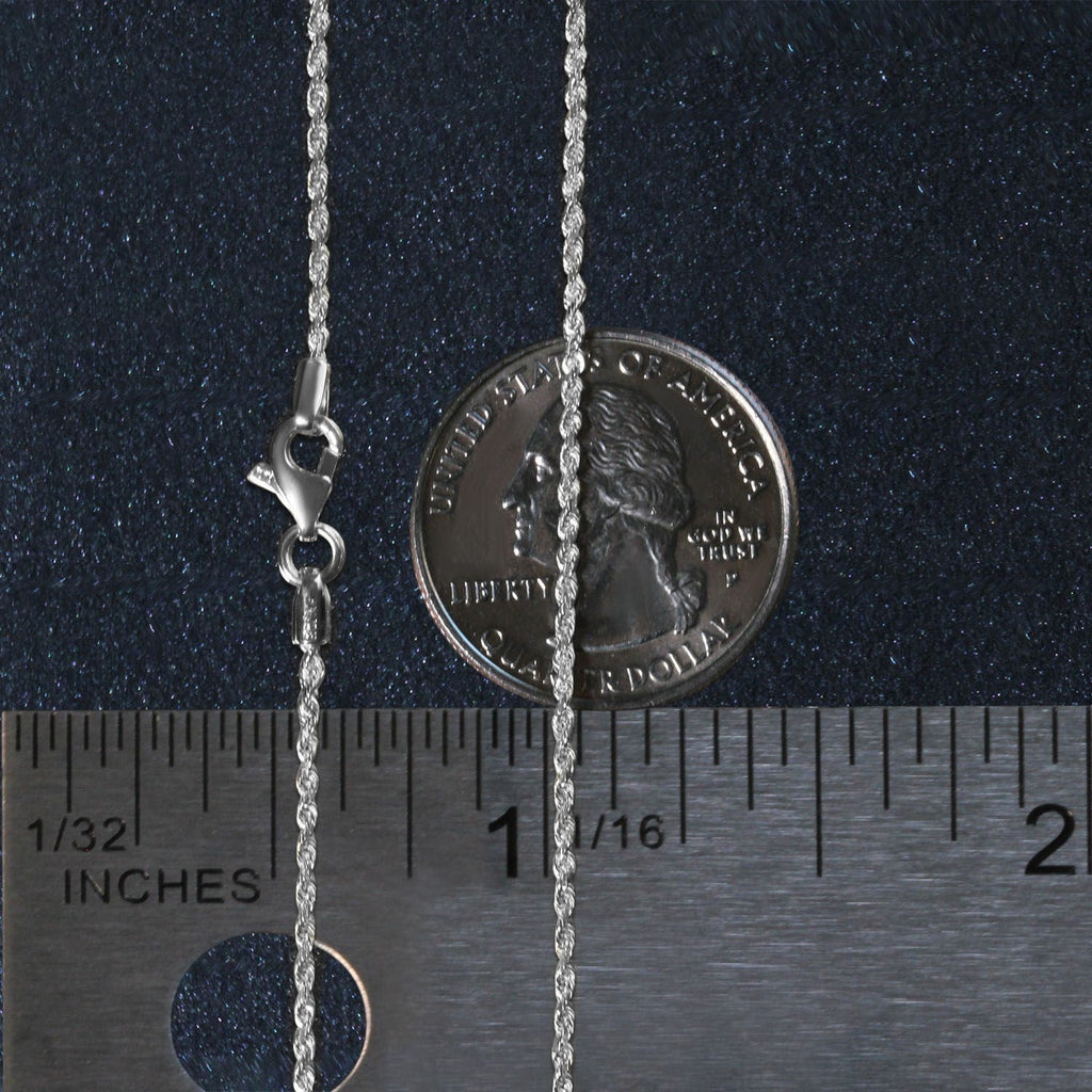 10k White Gold Solid Diamond Cut Rope Chain (1.40 mm)