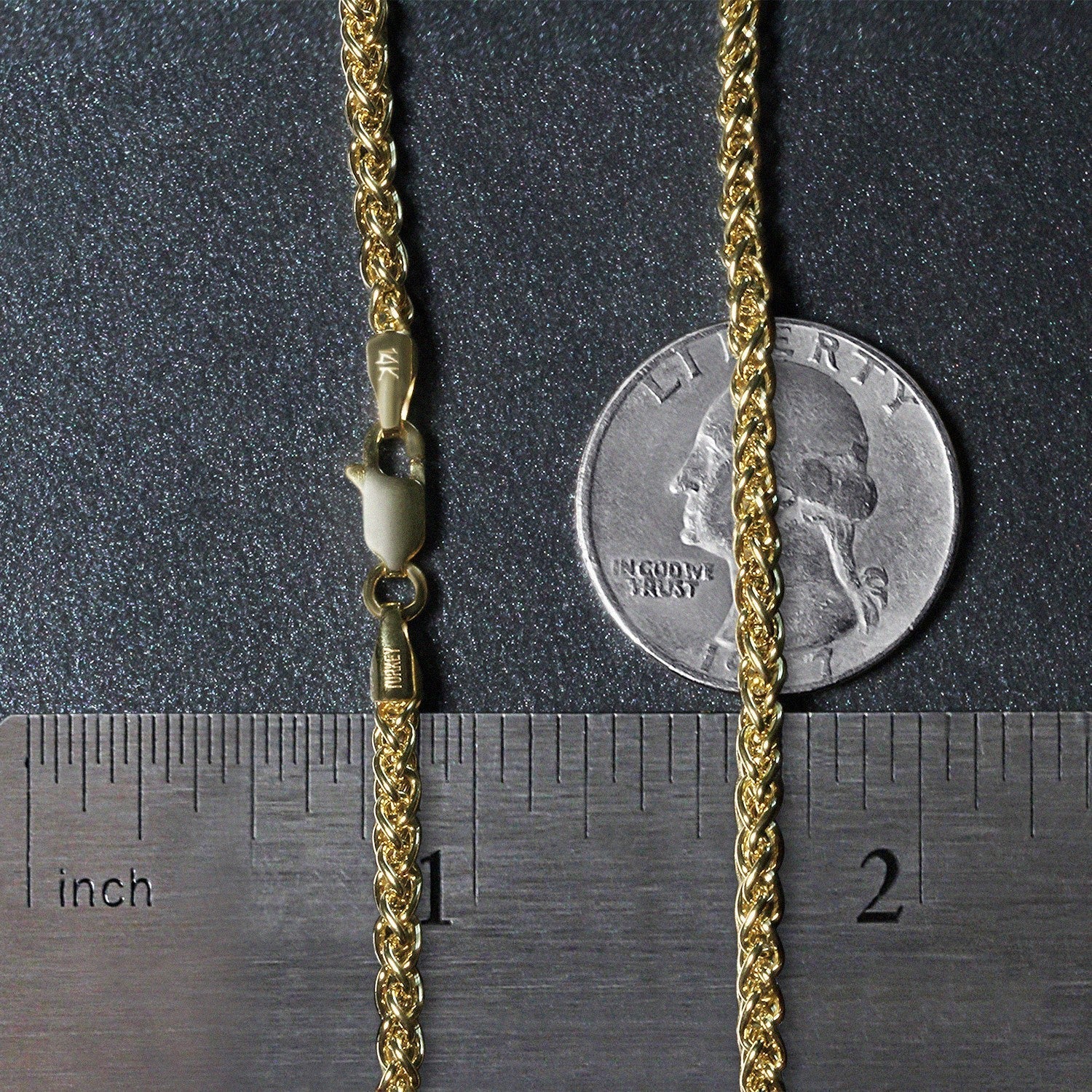 14k Yellow Gold Light Weight Wheat Chain (2.80 mm)
