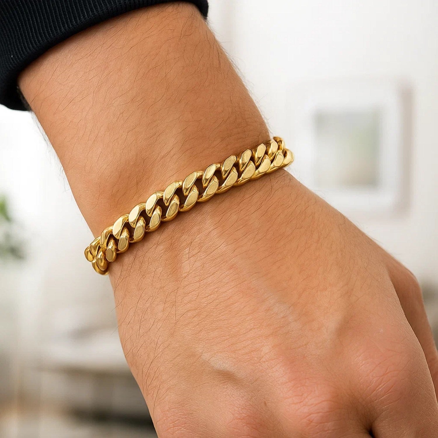 10k Yellow Gold Semi Solid Miami Cuban Bracelet (9.10 mm)