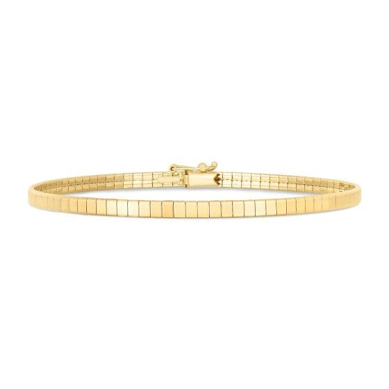 14k Yellow Gold Brick Omega Bracelet (3.20 mm)
