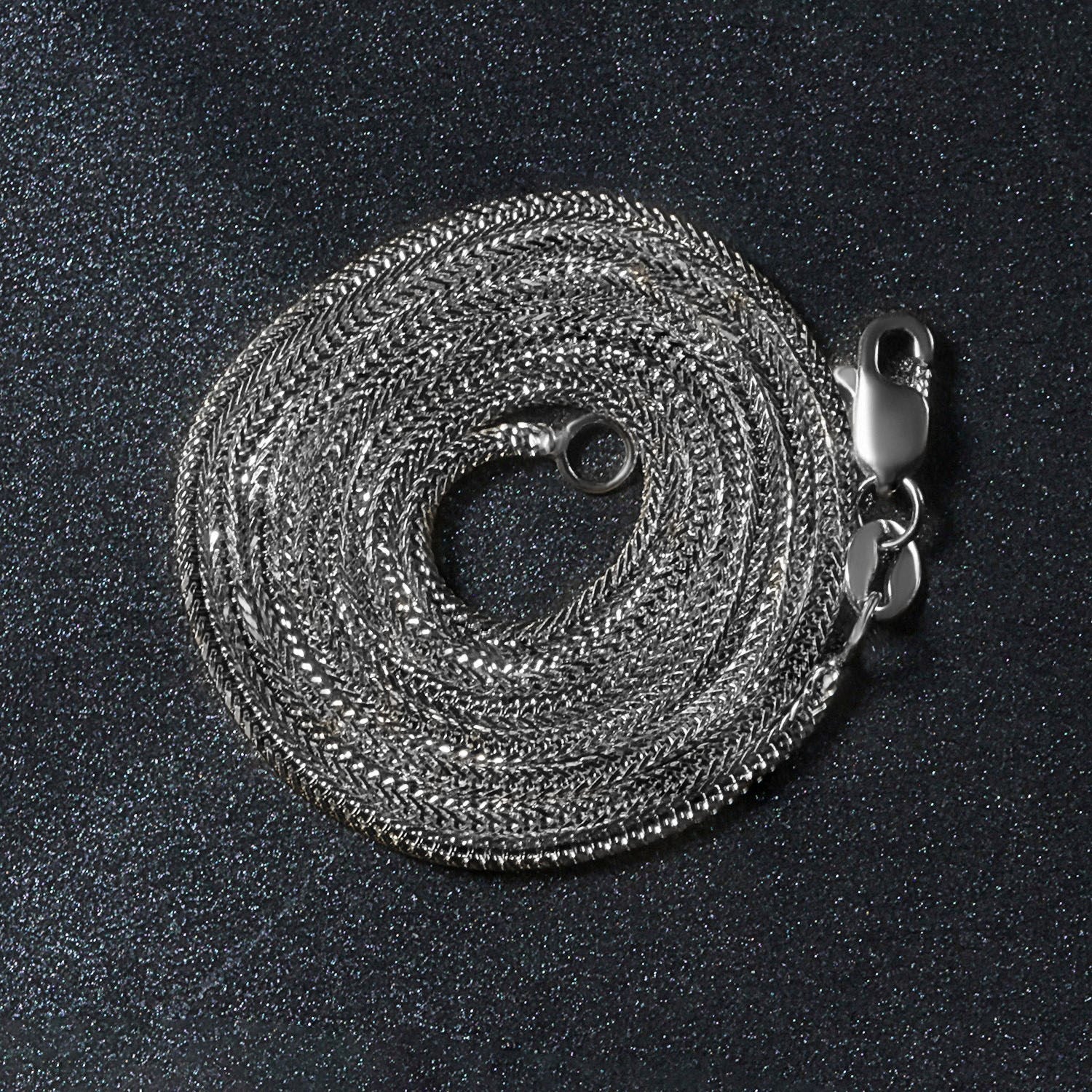 14k White Gold Foxtail Chain (1.00 mm)