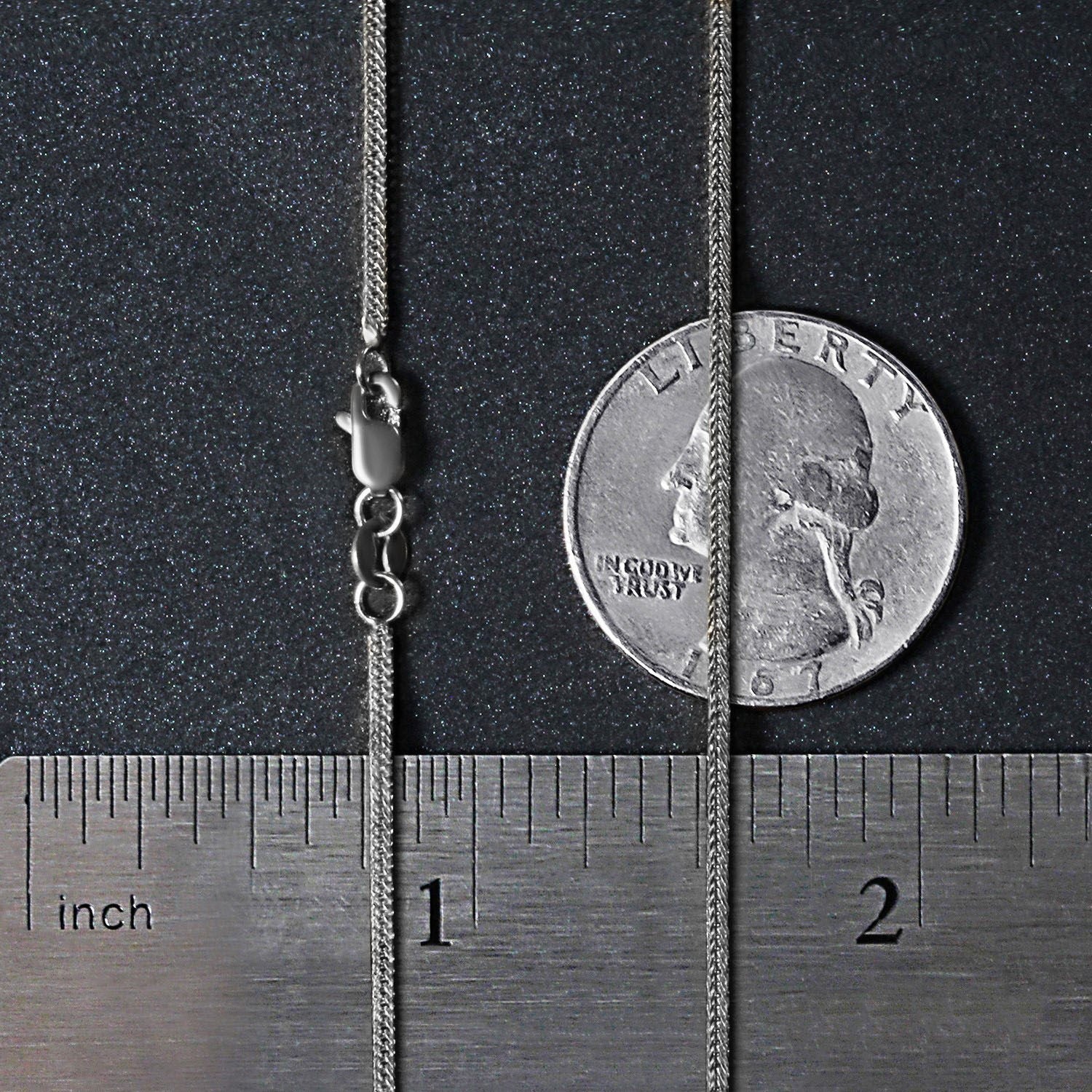 14k White Gold Foxtail Chain (1.00 mm)