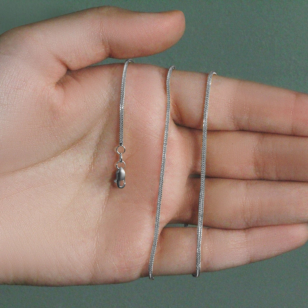 14k White Gold Foxtail Chain (1.00 mm)