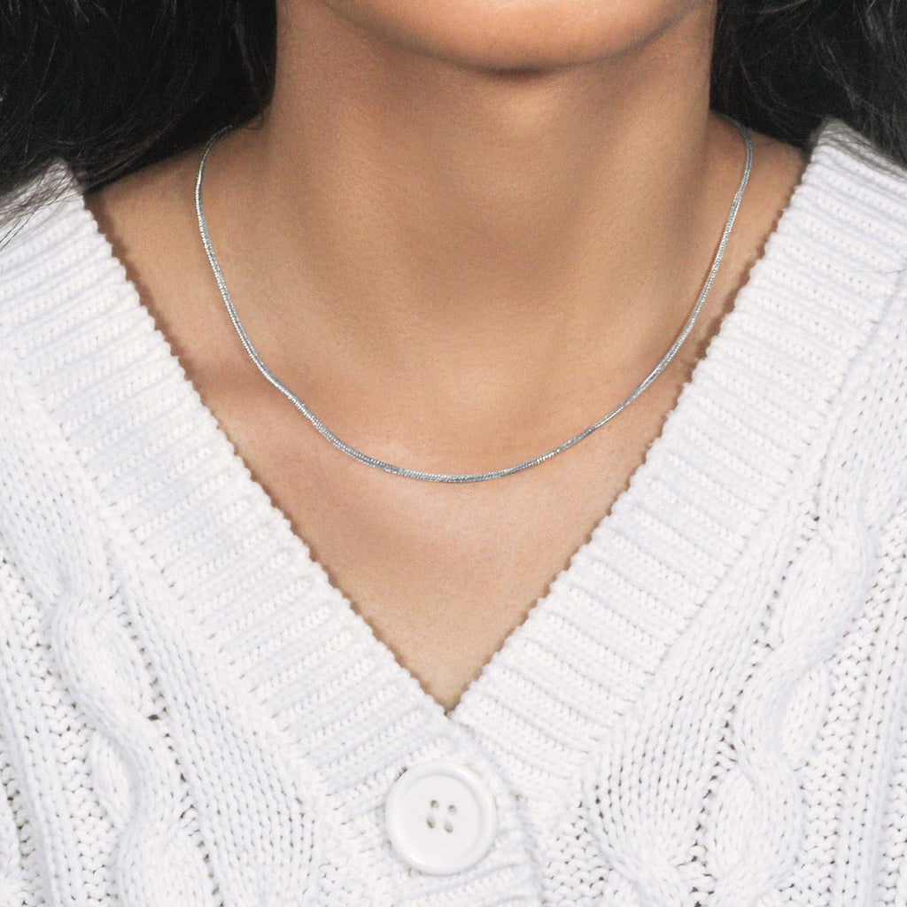 14k White Gold Foxtail Chain (1.00 mm)