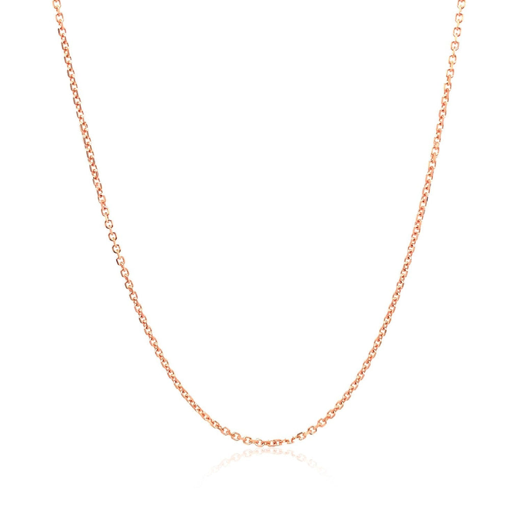 14k Rose Gold Diamond Cut Cable Link Chain (1.10 mm)