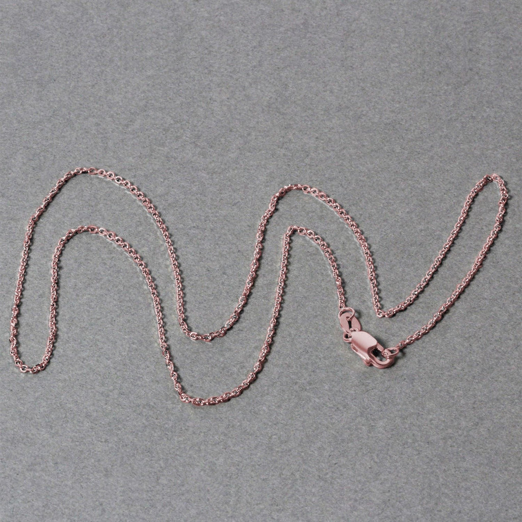 14k Rose Gold Diamond Cut Cable Link Chain (1.10 mm)