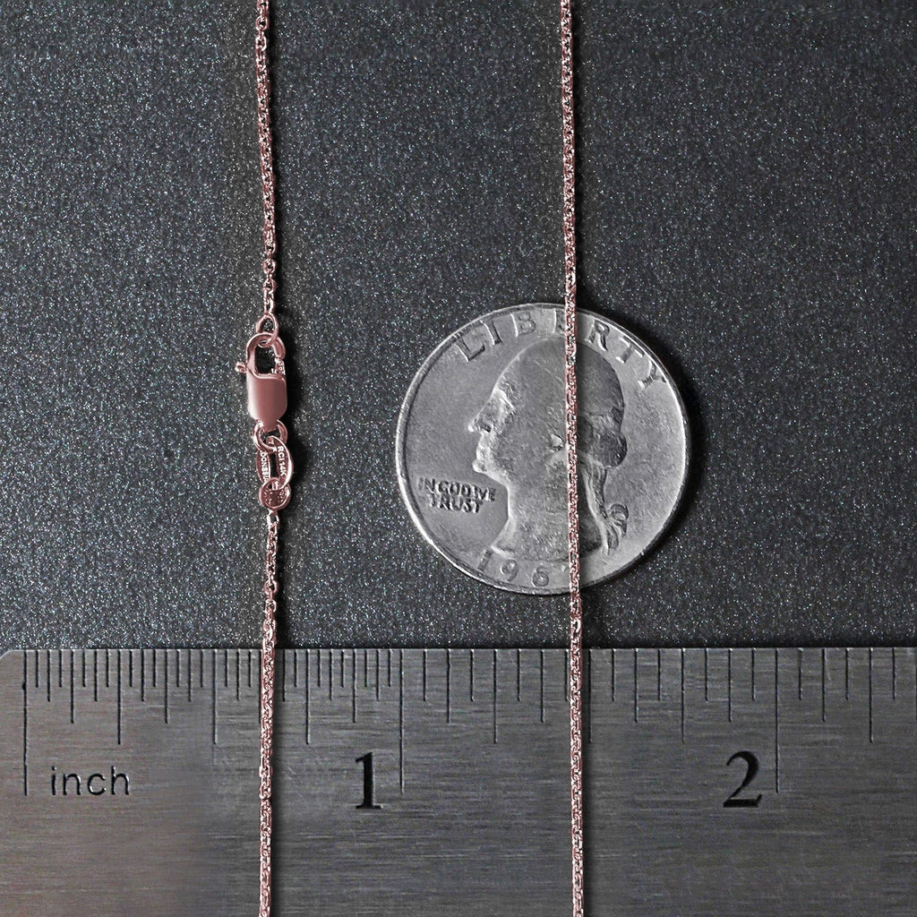 14k Rose Gold Diamond Cut Cable Link Chain (1.10 mm)