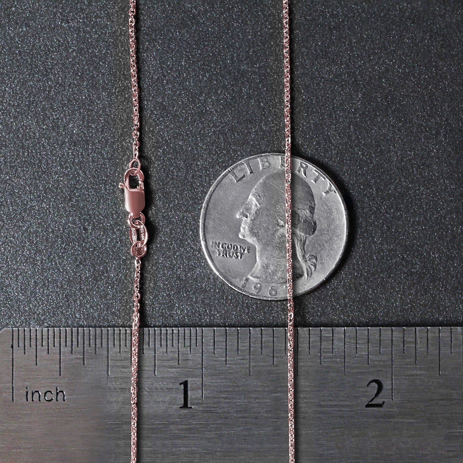 14k Rose Gold Diamond Cut Cable Link Chain (1.10 mm)