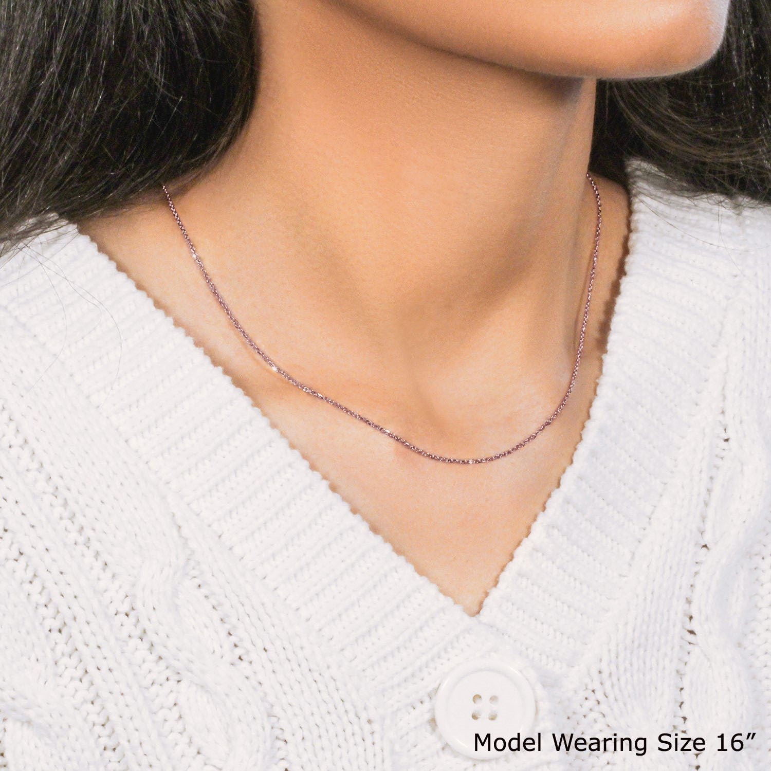 14k Rose Gold Diamond Cut Cable Link Chain (1.10 mm)