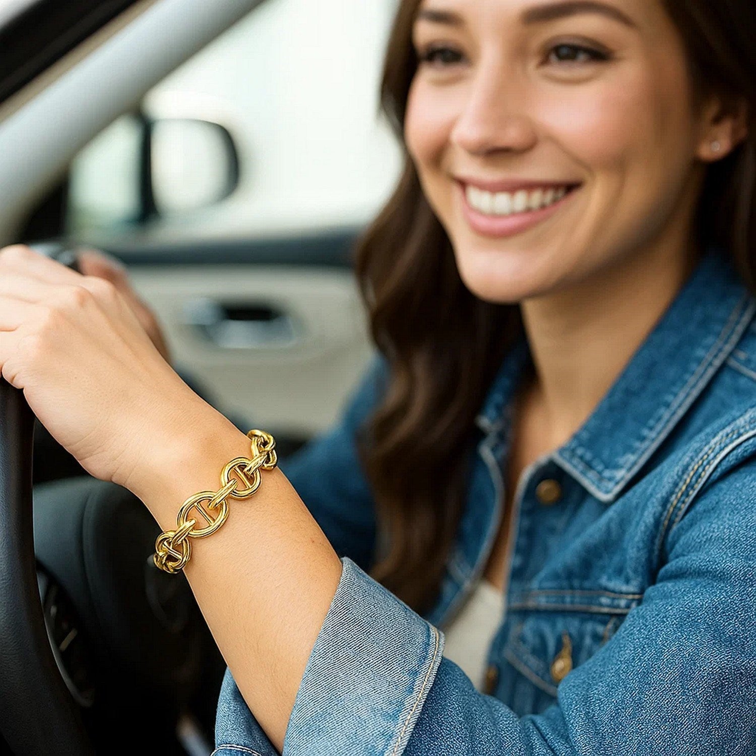 14k Yellow Gold High Polish Mariner Link Bracelet  (13.80 mm)