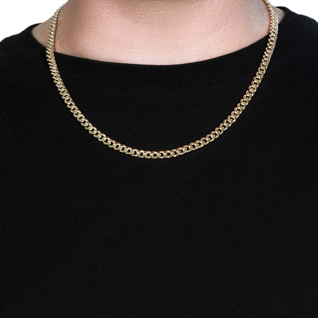 14k Yellow Gold Miami Cuban Semi Solid Chain (5.50 mm)