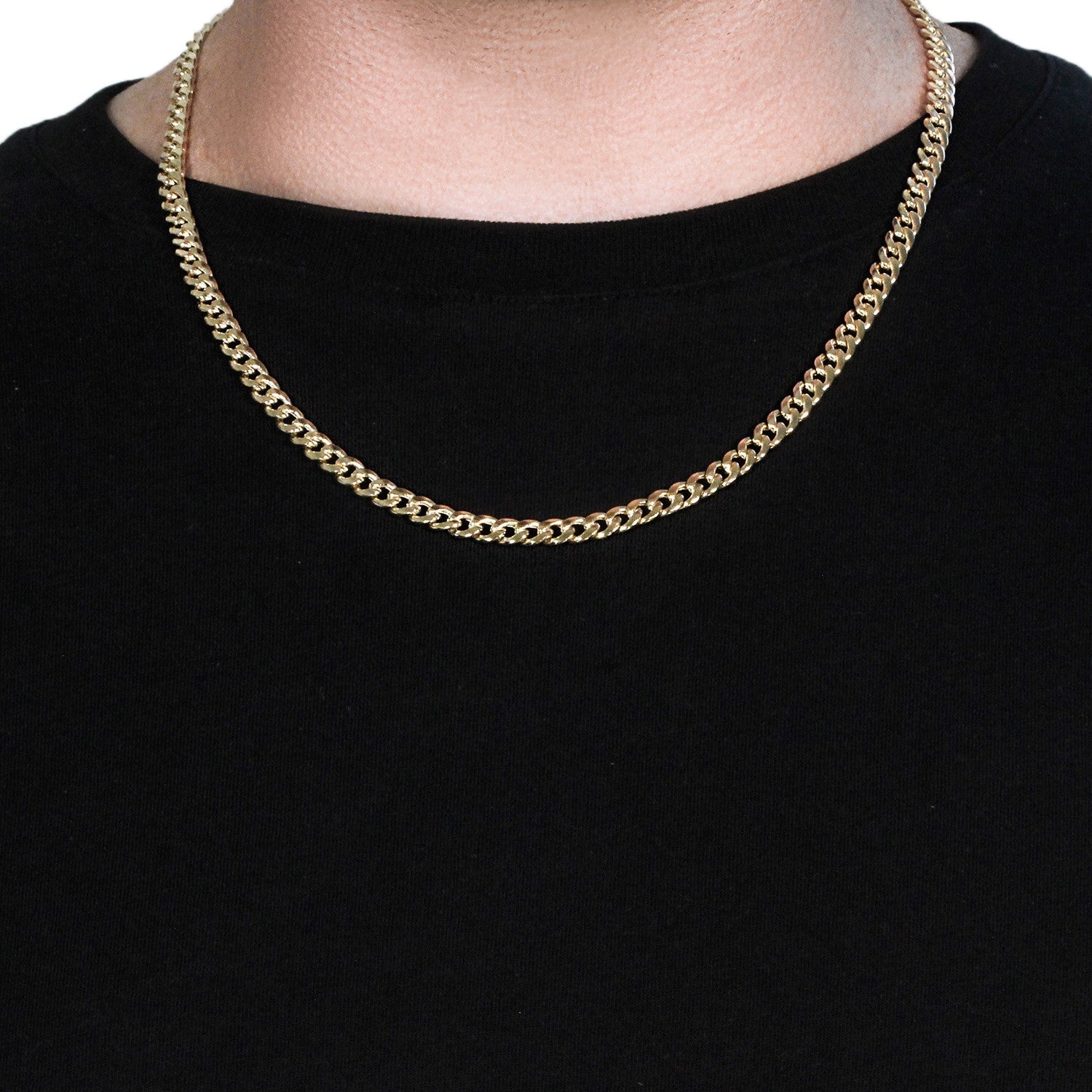 14k Yellow Gold Miami Cuban Semi Solid Chain (5.50 mm)